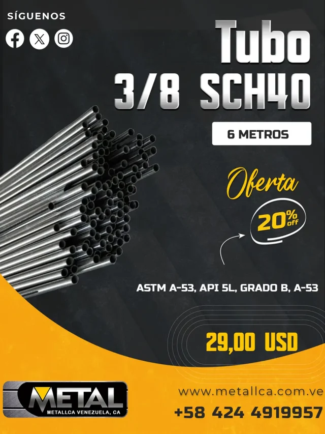 Tubo 3/8 sch40